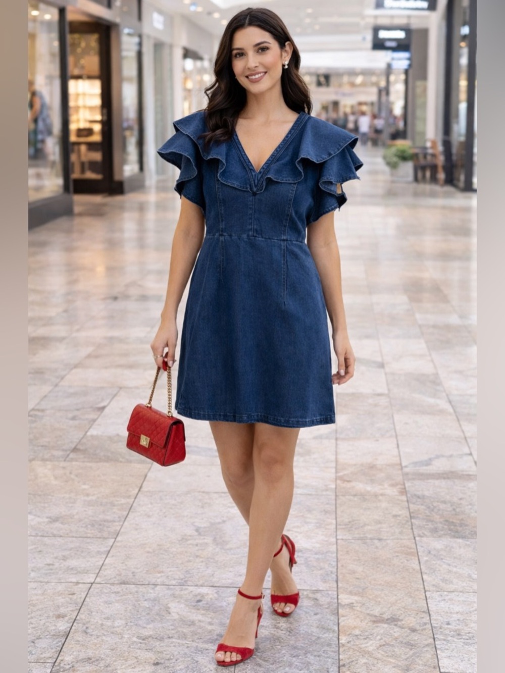 New York & Company Indigo Denim dress - size large